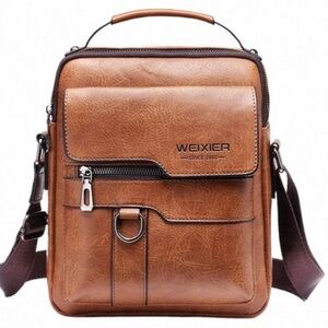 Weixier Unisex Vegan Leather Messenger Bag